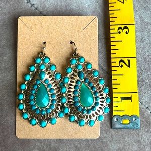 Teal beaded earrings